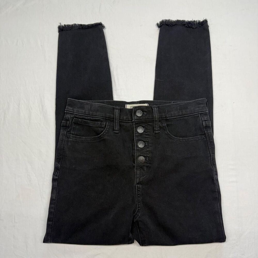 Madewell Women's Black High-Waisted Button-fly Skinny Jeans